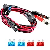 8.2 Feet SAE Battery Wire Harness, 16 Awg SAE to Alligator Clips Quick Conect and Disconnect Extension Cord with On/Off Switch and 10A/15A Fuse for Cars Motorcycles Solar Panel