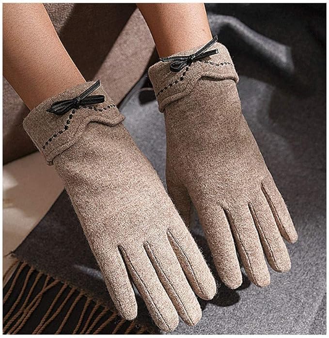 LKMAG Autumn And Winter Driving Gloves Ladies Warm Touch Screen Five