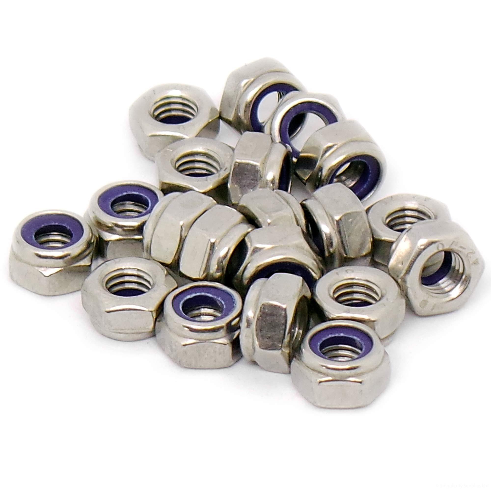 M6 (6mm) Nyloc Hex Nut (Type-T) - Stainless Steel (A2) (Pack of 20)