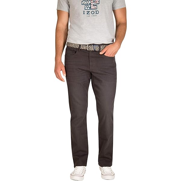 Izod Men's Comfort Stretch Denim Jeans - Relaxed, Straight & Regular Fit (98% Cotton, 2% Spandex)