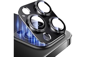 Esanik Upgrade 2 Pack for iPhone 14 Pro/iPhone 14 Pro Max Camera Lens Protector, Aluminum Alloy Metal matte Case Tempered Glass Camera Screen Cover, Scratch Resistant Case Friendly (Black)