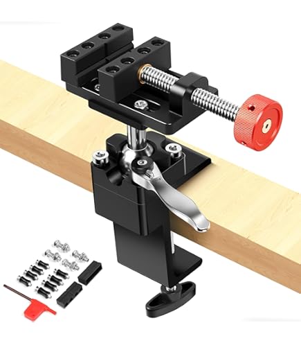 3-Inch Bench Vise With 360° Swivel Base – Heavy Duty Cast Iron, 2.5” Jaw Opening, Clamp-On Design – For Woodworking, Drilling, Metalwork