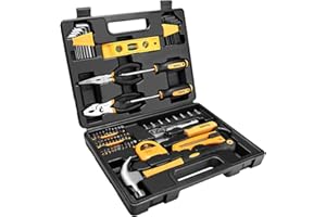 DEKOPRO 65 Pieces Tool Set General Household Hand Tool Kit with Storage Case Plastic Toolbox…