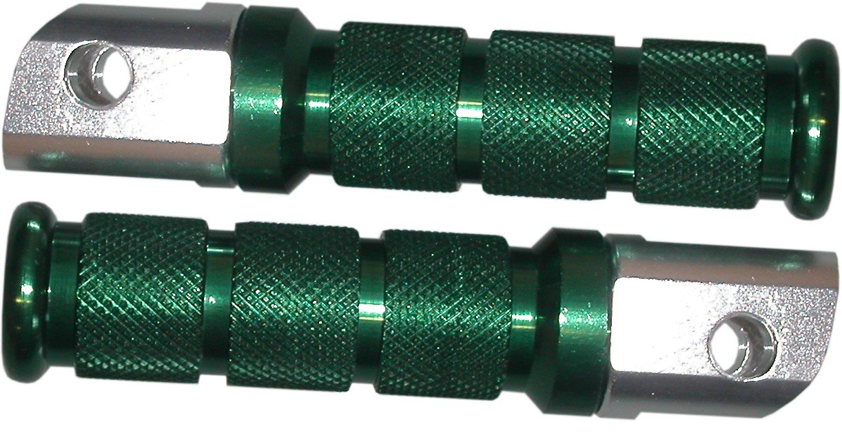 Anodised motorcycle footrests, green, compatible with/replacment for Honda