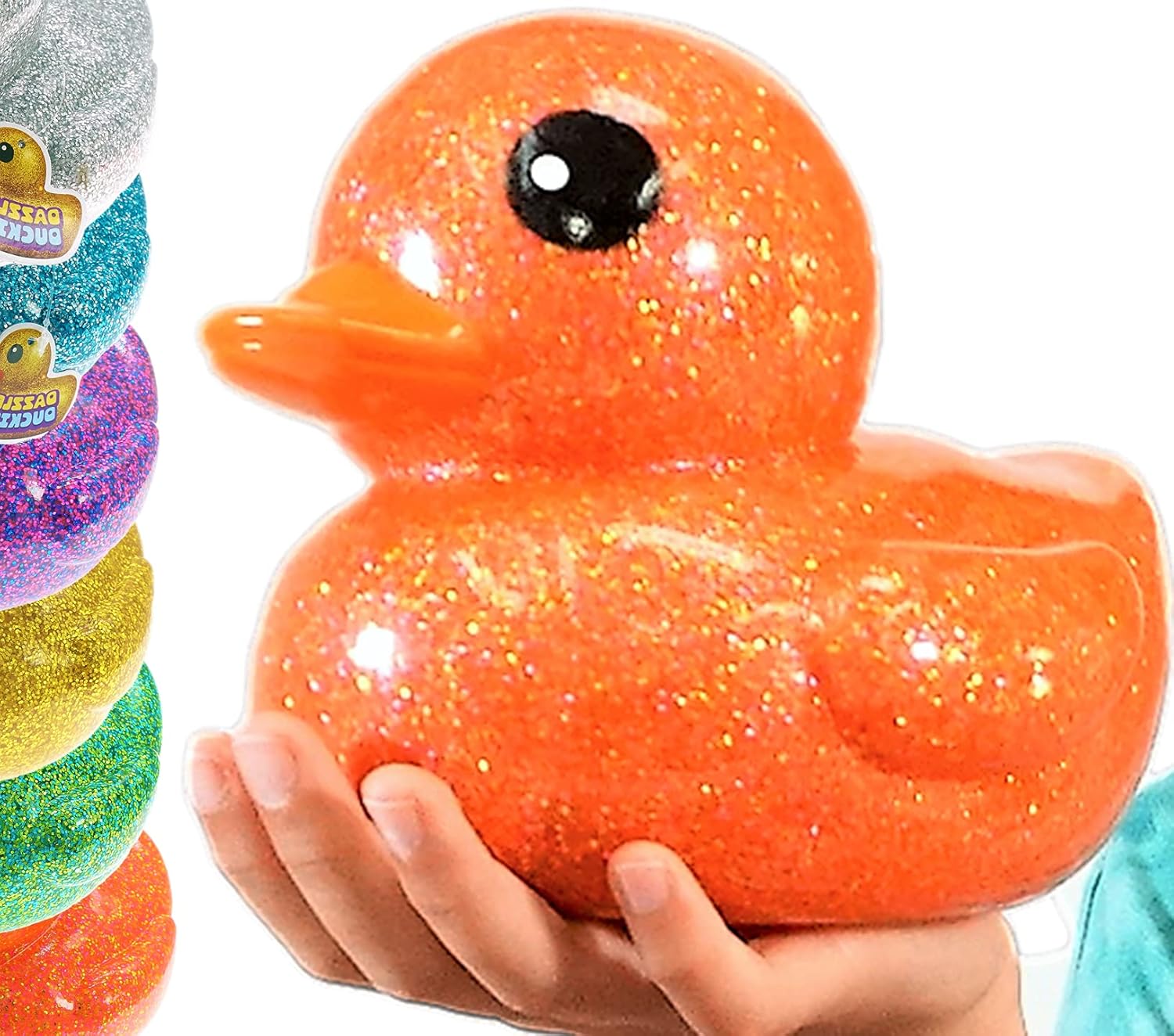 Giant Glitter Rubber Ducks Metallic Colors 7" (1 Unit Assorted) Rubber