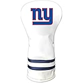 Team Golf NFL New York Giants White Vintage Driver Head Cover White Vintage Driver Golf Club Headcover, Form Fitting Design, Retro Design
