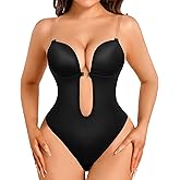 Decorus Shapewear Backless Bodysuit Strapless: Low-back Thong Body-shaper Invisible Women - Build in Bra Open-back Bodysuits