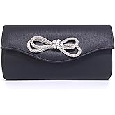 Gets Women Evening Bag Rhinestone Bow Clutch Purse for Women Party Wedding Prom Cocktail Formal Flap Handbags