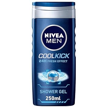 NIVEA Men Shower Gel, Cool Kick Body Wash, 250ml
