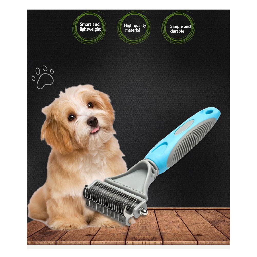 Pet Dematting Tool for Dogs - Dog Grooming Comb Professional Pet Rake Brush with 2 Sided Stainless Steel Grooming for Dogs and Cats with Medium and Long Hair Fur Perfection
