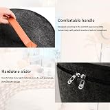 DYOUen Felt Hat Storage Box Round Foldable Clear Window Handle Grey Wardrobe view 4