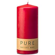 Amazon Com Hyoola 純天然支柱蠟燭 由100 天然蠟製成 不含石蠟 2 3 X 5 吋 紅色 居家與廚房