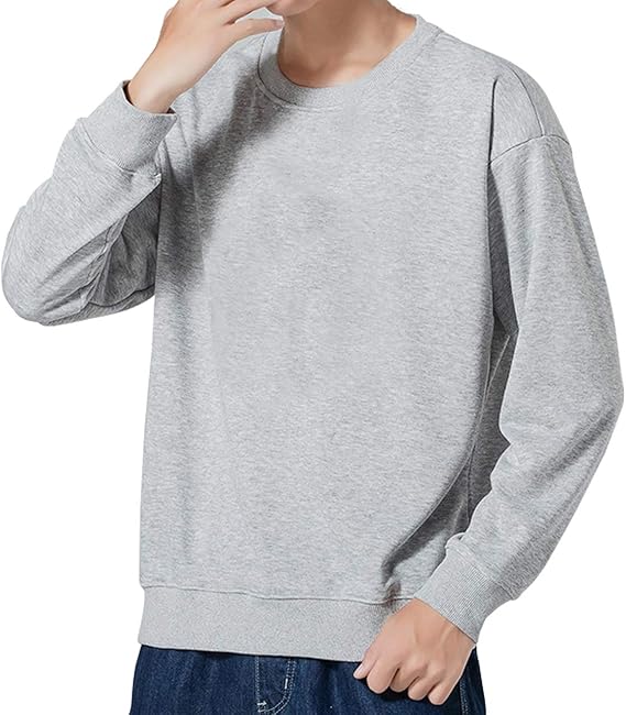 Amazon Co Jp トレーナー メンズ 無地 長袖 綿100 防寒 冬 クルーネックロングスリーブ トップス ルームウェア 春 秋 服 ファッション小物