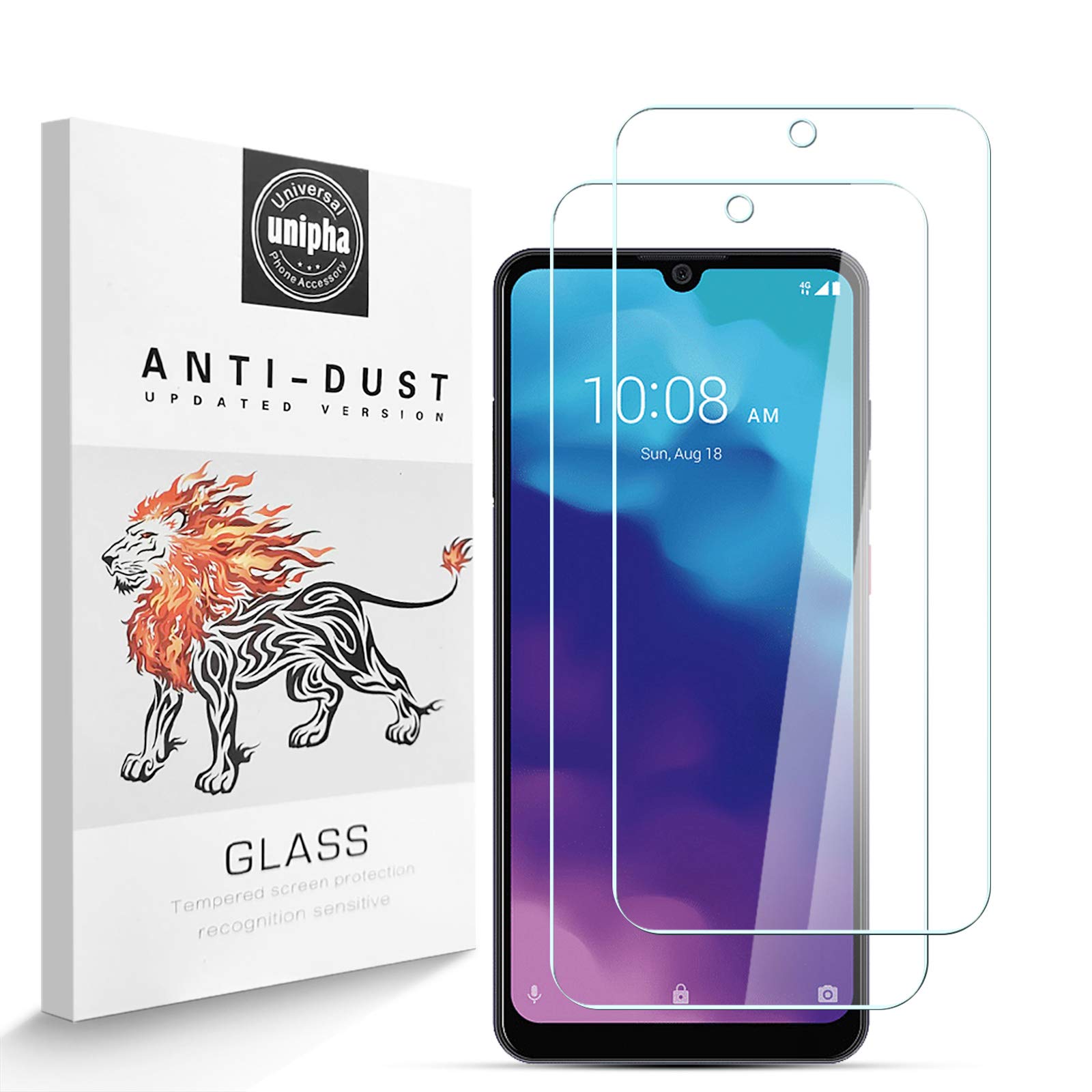 Zidwzidwei Screen Protector for ZTE Blade A7 2020 [2 Pack], 9H Hardness Tempered Glass, 2.5D High Definition Film, Bubble Free, Screen Protector Compatible with ZTE Blade A7 2020