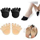 SooGree 2Pairs Toe Topper Half Socks - Ball of Foot Cushions, Forefoot Pads for Women No Show Socks