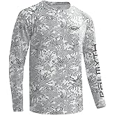 Palmyth Men’s UPF 50+ Fishing Shirt Long Sleeve Sun Protection Performance Tee Quick Dry Breathable Fishing Camo Shirts