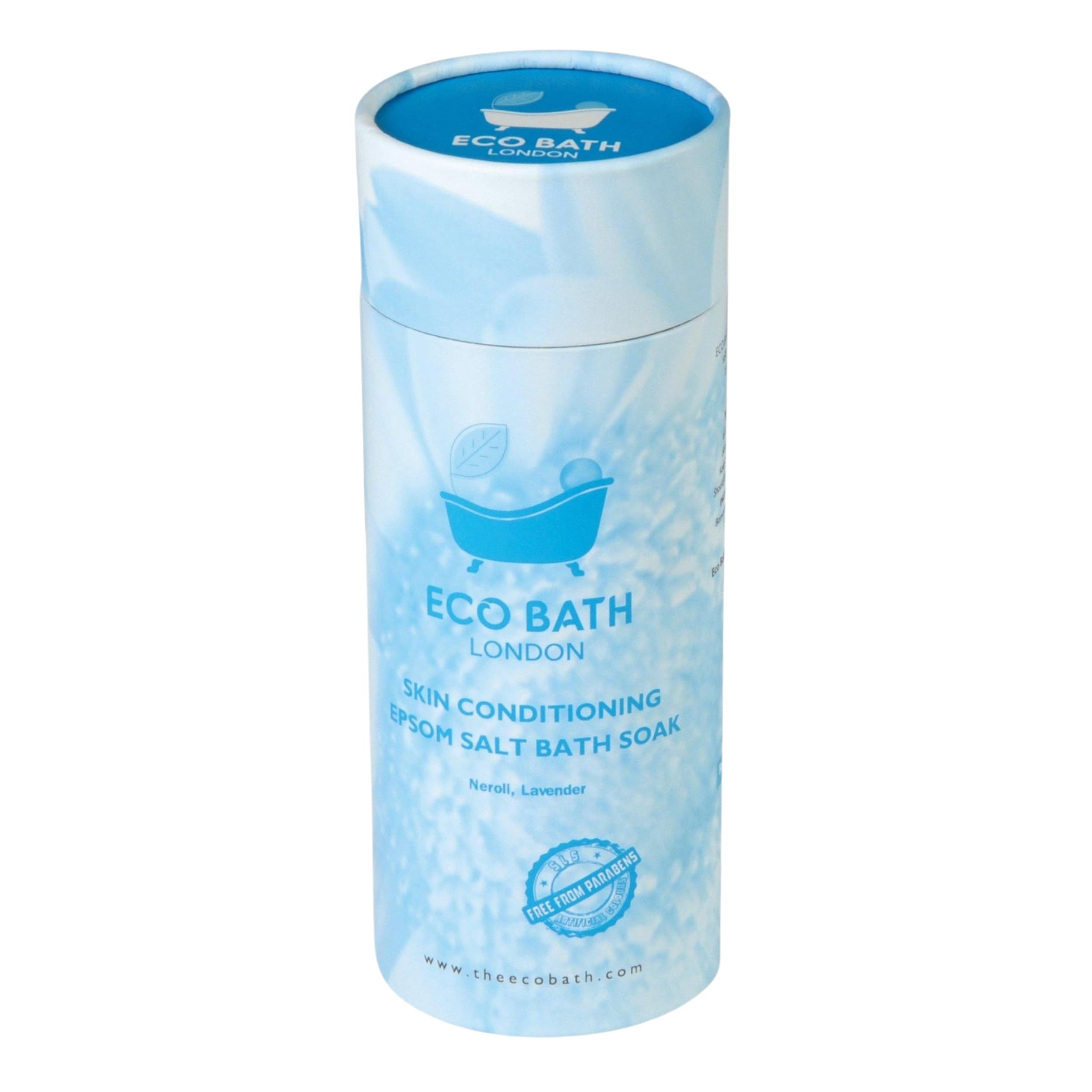 Eco Bath London Skin Conditioning Epsom Salt Bath Soak - Tube 1kg, Magnesium Bath Salts Infused with Neroli and Lavender Essential Oils, Epsom Bath Salts for Skin Care and Relaxation