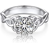 MomentWish Engagement Ring for Women, 1-2 Carats Moissanite Rromise Ring, D Color VVS1 Moissanite Wedding Ring 925 Sterling Silver Solitaire Rings