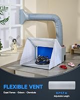CO-Z Airbrush Spray Booth with Lighting, 19cm Turntable, 1.7m Hose, 25W view 4