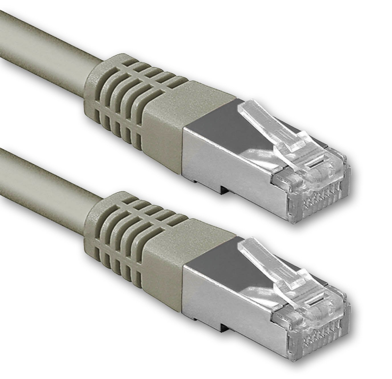 1aTTack.de 50 m gray - 1 piece Cat.6 patch cable network cable CAT6 S-FTP Gigabit Lan PIMF CAT 6 copper CU halogen-free Internet DSL game console Smart TV — image 1