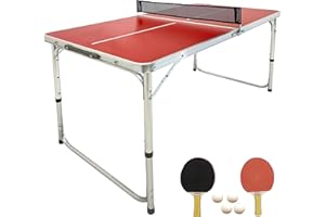 EasyGo Product Mini Kids Ping Pong Table Tennis – Space Saving & Easy Storage – Includes (2) Regulation Paddles (4) Balls and