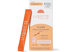 Uqora Flush - Urinary Tract* with D-Mannose, Vitamin C, Vitamin B6, Potassium, Magnesium & Calcium - Gluten-Free & Vegan - Pink Lemonade Flavor - 10 Packets (1 Pack)
