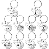 Sinmoe 10 Pieces Christian Keychains Bulk for Women Bible Verse silver Keychain Christian Mother's Day Gift for Women Faith Religious Cross Baptism Men Inspirational Easter Prayer Keyring