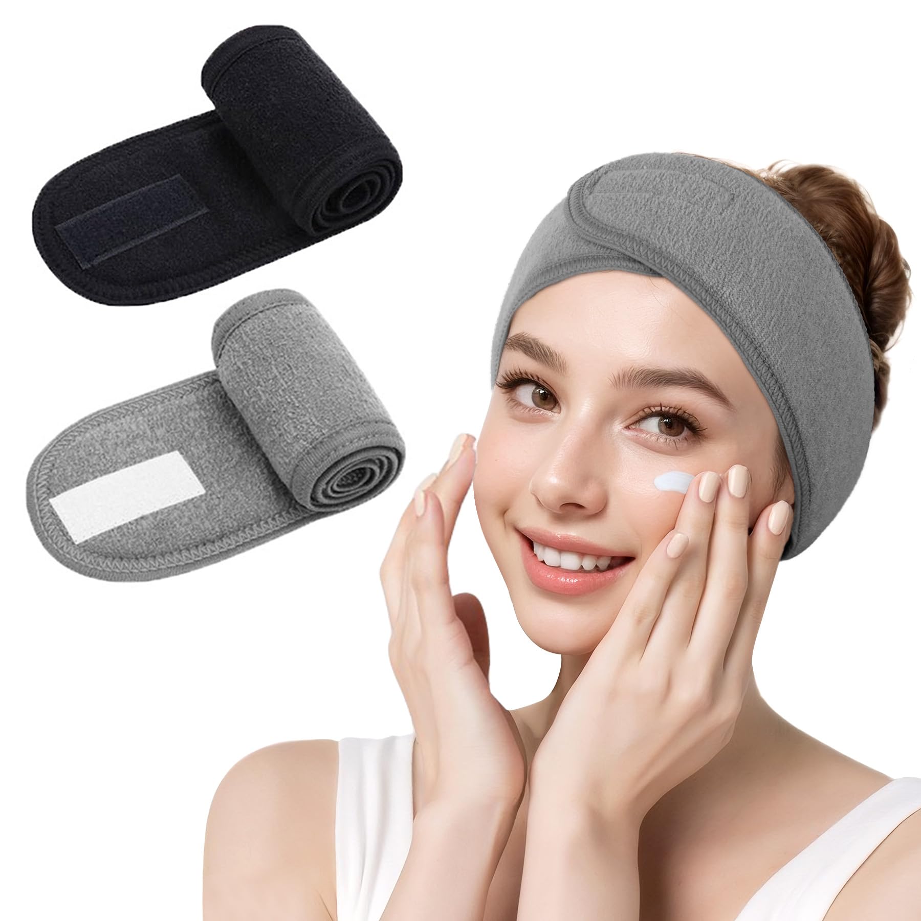 Spa Facial Headband for Women – Soft Terry Cloth with Adjustable Hook and Loop, Comfortable & Secure Fit for Skincare, Makeup, Face Washing — image 1