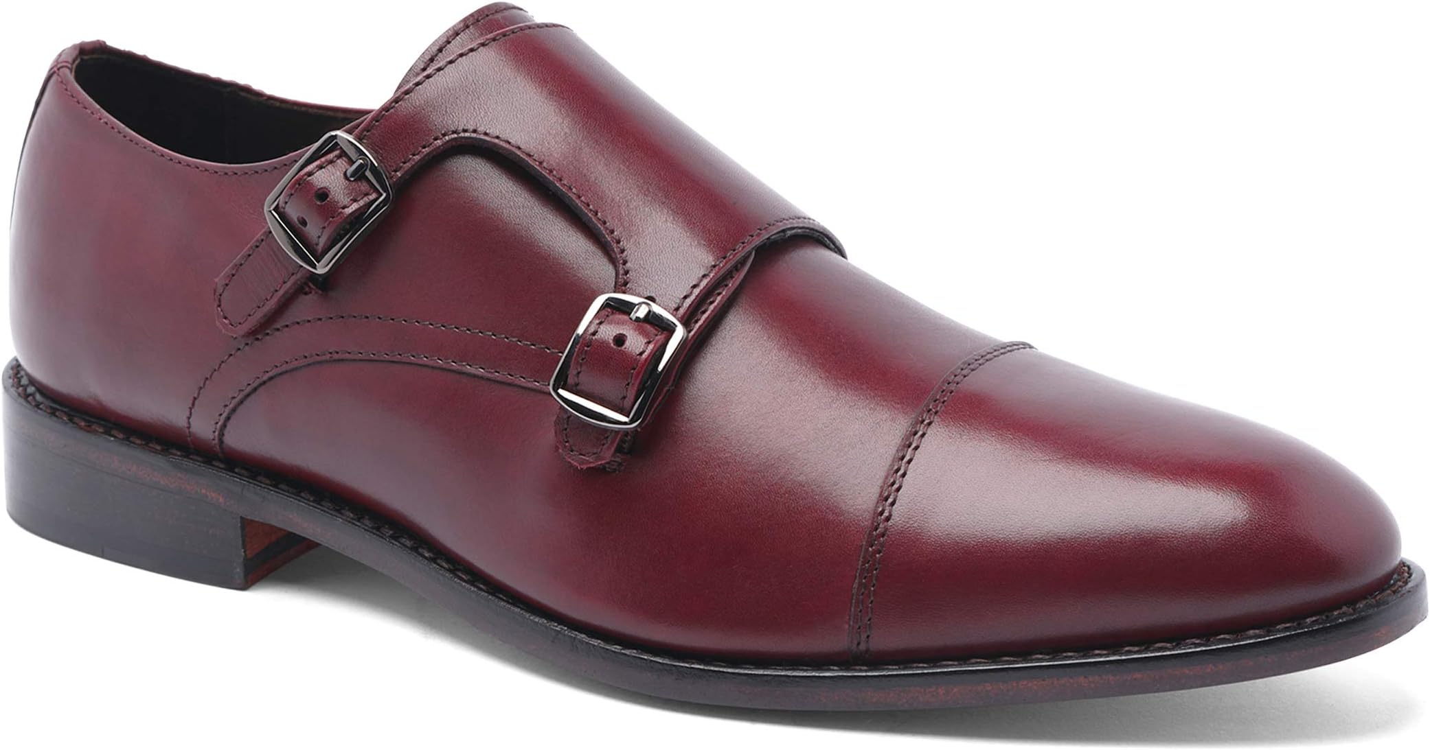 Anthony VeerRoosevelt II Double Monk Strap Dress Shoes for Men | Double Side Strap | Goodyear Welt Construction | Recraftable Leather Sole | Full Grain Calfskin Leather Upper