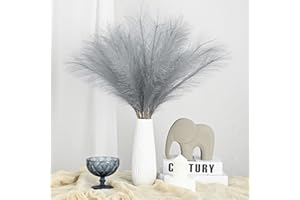 U-LIAN 36pcs Faux Pampas Grass 21.7 Inch Artificial Pampas Grass Decor for Vase Fake Fluffy Pampas Floral Dried Pampas Grass for Wedding, Home, Rustic Party and Baby Shower Decorations (Gray)