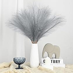 U-LIAN 36PCS Grey Faux Pampas Grass 21.7