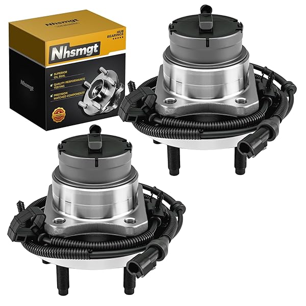 NHSMGT 2X 513196 FRONT WHEEL BEARING HUB COMPATIBLE WITH MERCURY GRAND MARQUIS 03-05, FOR LINCOLN TOWN CAR 2003-2005, FOR FORD CROWN VICTORIA 2003-2005, MARAUDER 2003-2004 WITH ABS 5-LUG