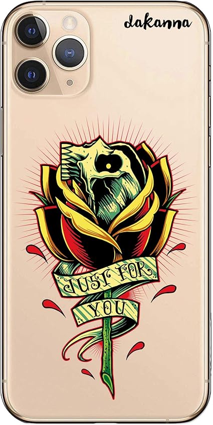 Dakanna Custodia Compatibili Con Iphone 11 Pro Max Sfondo Trasparente Con Disegni Black Rose Con Frase Solo Per Amore In Morbida Silicone Tpu Flessibile Shell Case Cover In Gel Per Smartphone Amazon It