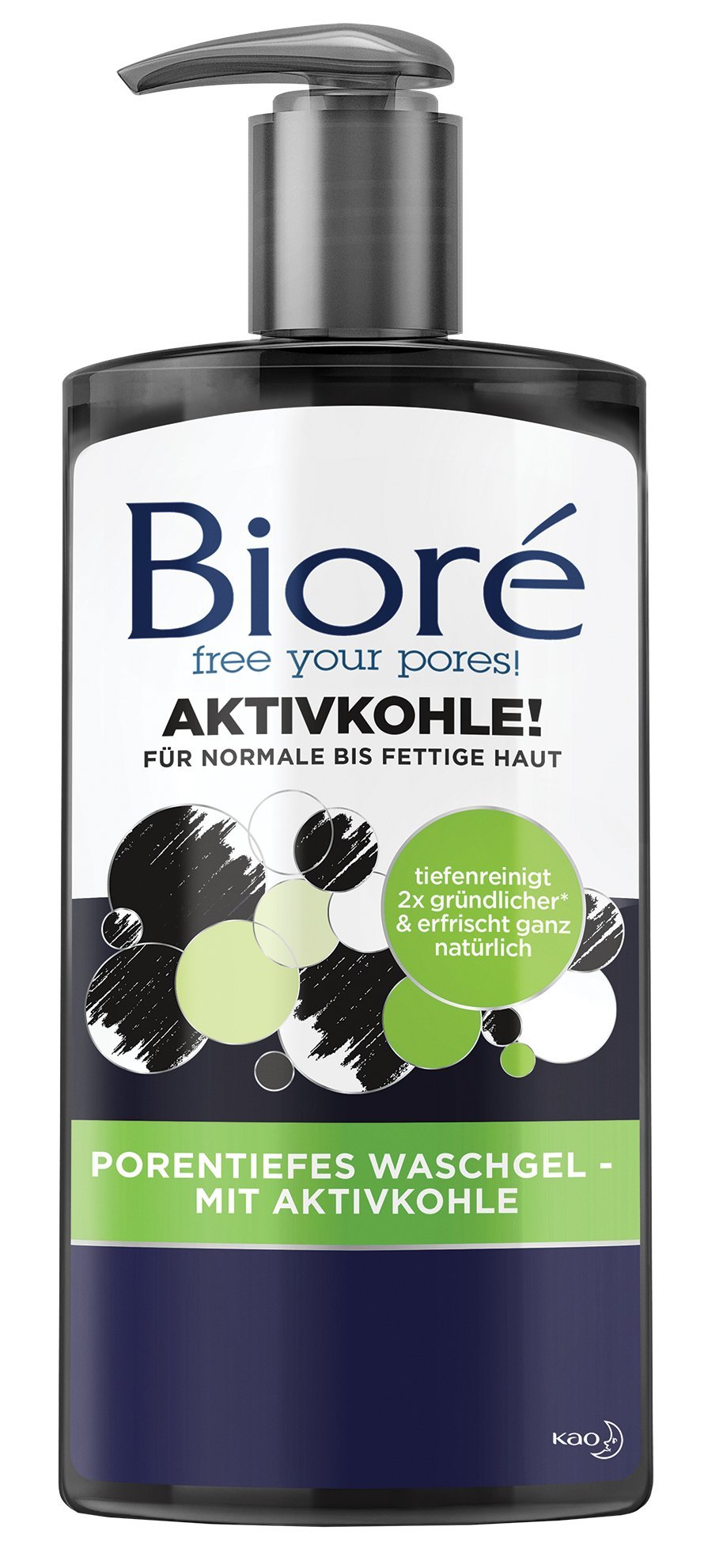 Bioré Deep Pore Wash Gel with Activated Carbon 1 x 200 ml Dermatologically Tested Normal to Oily Skin