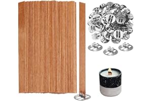 Heeucnon Wooden Candle Wicks 100 Wooden Wicks for Candle Making, Candle DIY Craft A 1Set