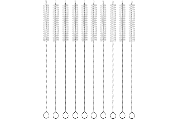 BEUICIRY Long Straw Cleaner Brush Extend 10 inch, Wide 10mm diam Pipe Cleaners, Long Straw Brush for Sippy Cup, Water Bottle