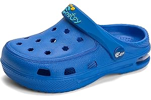 Engtoy Kids Clogs Boys Girls Garden Shoes Slip on Kids Slides Sandals Funny Lightweight Beach Slippers