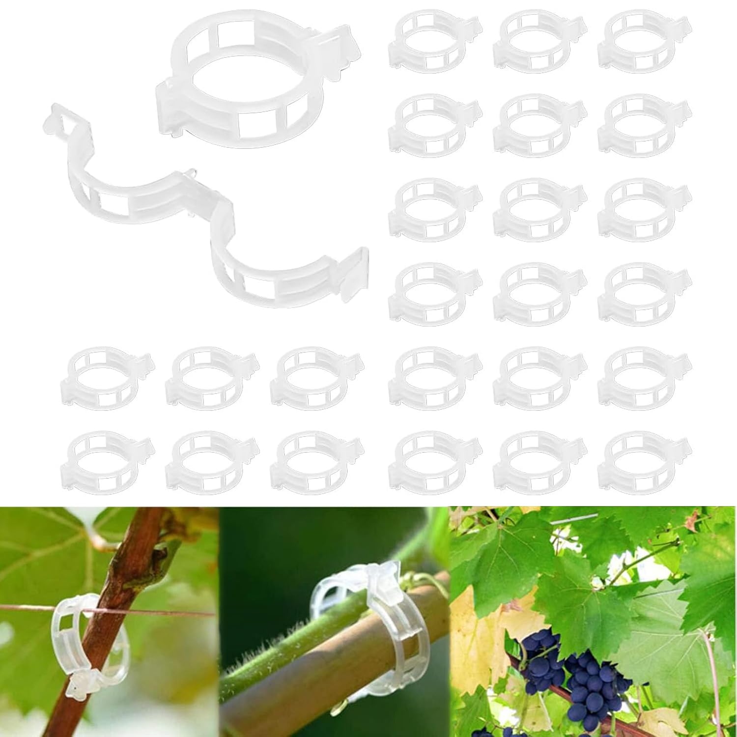 200PCS Plant Support Clips,Tomato Plant Support, for Climbing Plants,Plant Clips for Climbing Plants Garden Plant Supports (200, White)