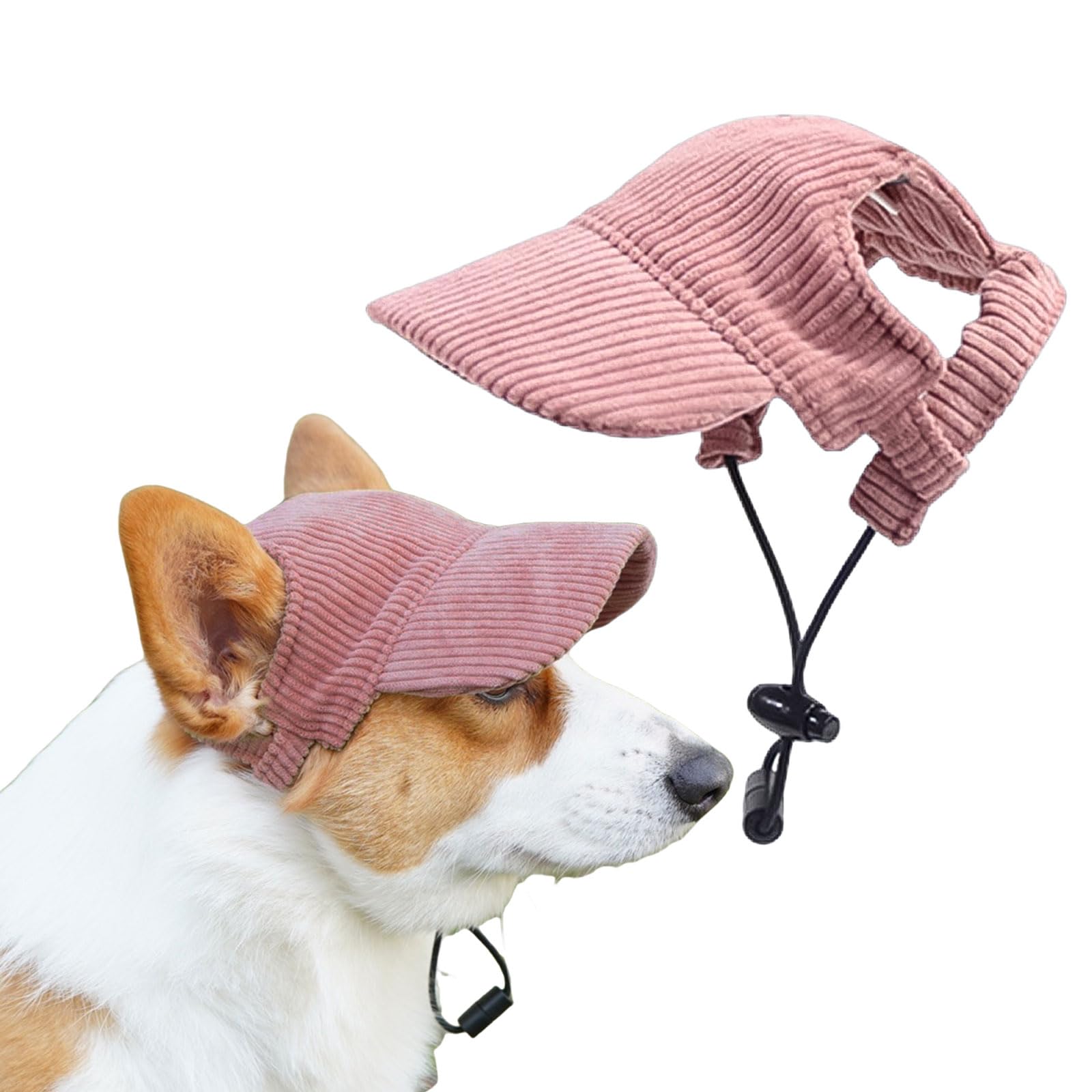 Dog Baseball Cap, Summer Dog Sun Protection Hat Adjustable Pet Cat Dog Baseball Hat Visor Cap with Ear Holes for Puppy Small Medium Large Dogs (Pink, M)