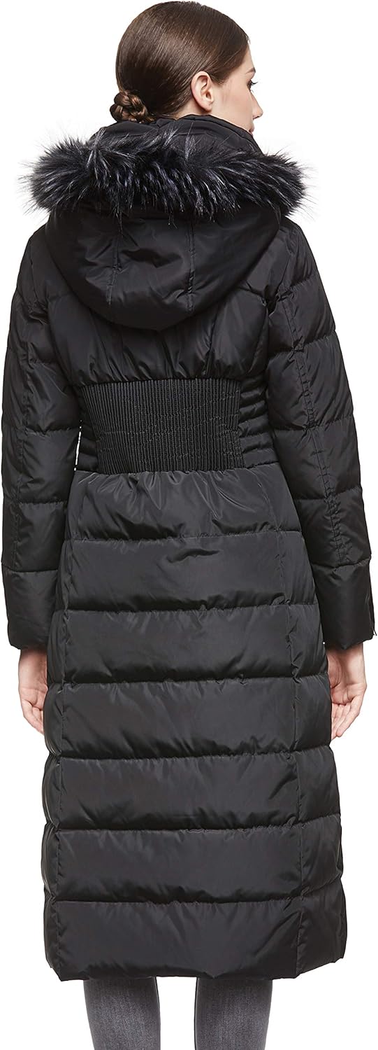 Orolay Women Warm Down Jacket with Hood Fur Raglan Sleeve Coat: Clothing