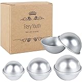 Fiery Youth DIY Metal Bath Bomb Mold with 3 Size 4 Set 8 Pieces ✮ Relaxation and Save Your Money ✮ Mix Your Own Recipes with Sample Bath Bomb Kit