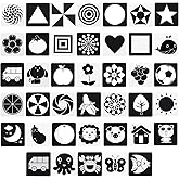 20 Pcs 40 Pages Black and White Baby Toys 0-3 Months Double-Sided High Contrast Baby Flash Cards Book for Visual Stimulation 