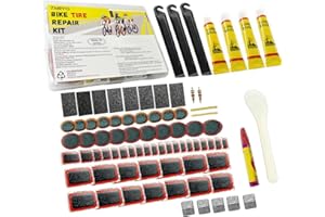 ZMRYO Bike Tire Repair Kit, 80 PCS Bike Tube Patch Kit with Bike Tire Levers, Bike Tire Patch and Tire Repair Glue, Bike Patch Kit for Mountain and Road Bike