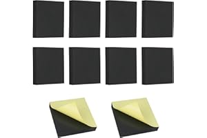 SIALVND Mechanical Vibration Damping Pads Sound Dampening Foam Padding,1/2 in Thick, 4 in x 4 in Rubber Padding with Adhesive Backing, Black 10 Pcs