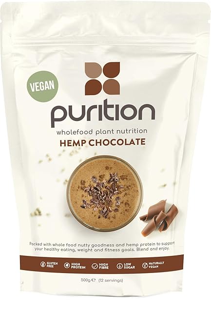 Purition Polvo de Proteína de Chocolate Vegano (500g). Batido para el desayuno sin lácteos