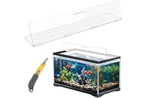 Sieral Aquarium Polycarbonate Canopy Set 29 x 11.38 x 0.12 Inch for 20/29/37 Gallon Without Center Brace Aquariums Cover Fish Tank Lid with a Hook Knife, Breathable Hole, Handle Clear