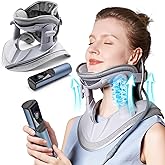 RISURRY Cervical Neck Traction Device Fast Air Pump Neck Brace, Adjustable Inflatable Neck Stretcher with 3 Power Tractions Pain Relief Neck Decompression Tension Relief