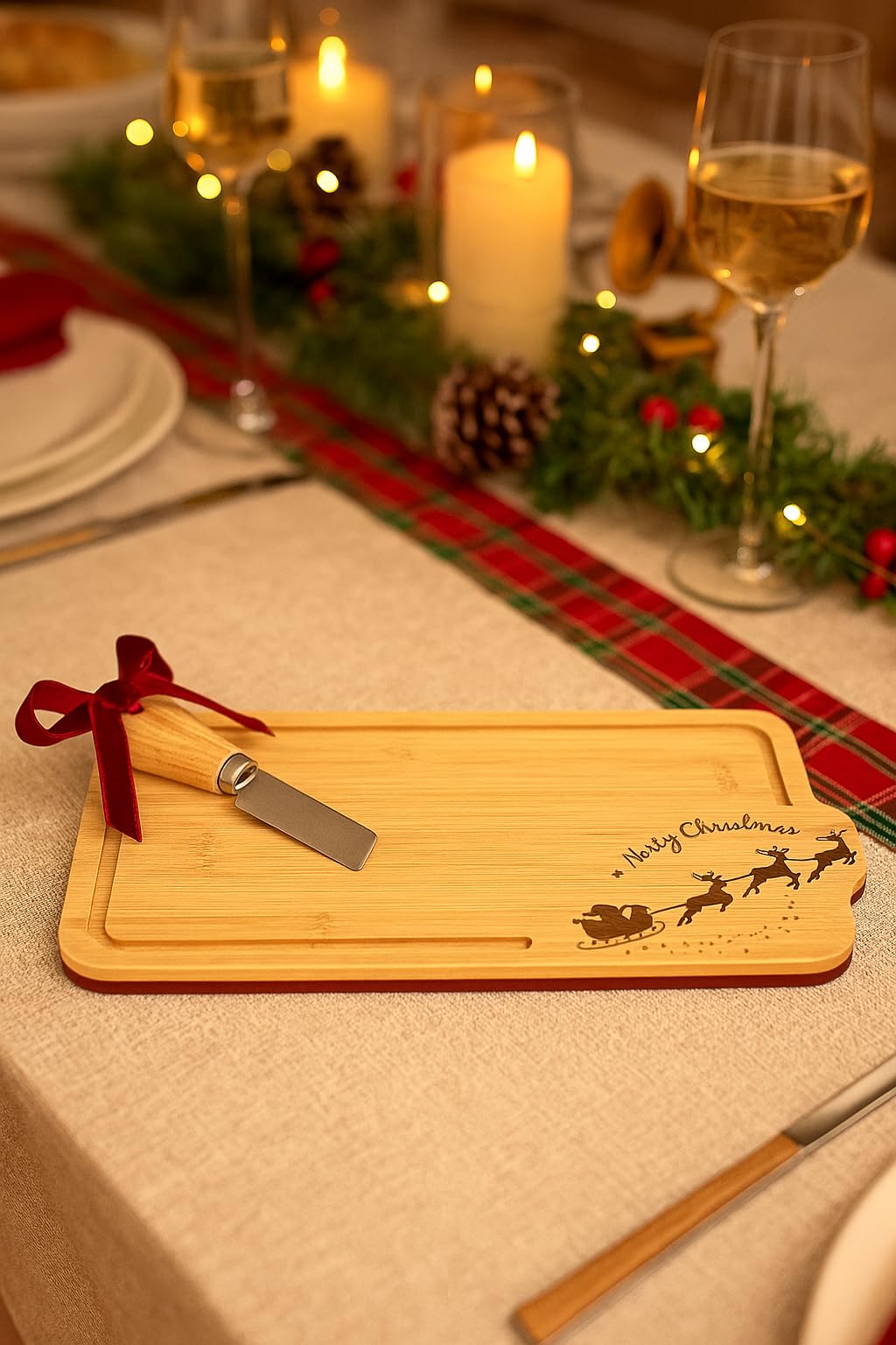 Marco Paul Bamboo Cheese Board Gift Set Charcuterie Boards Wooden Serving Tray Platter Fruits Cracker Stakes Snacks Grazing Board Platter Wooden Chopping Board Wood Cheese Board House Warming Gifts