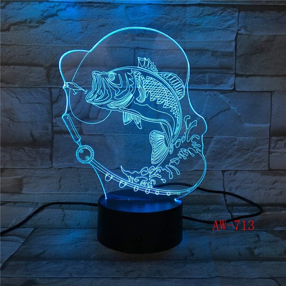 Color changing fish lamp charging fishing night light table lamp touch button table lamp children gift