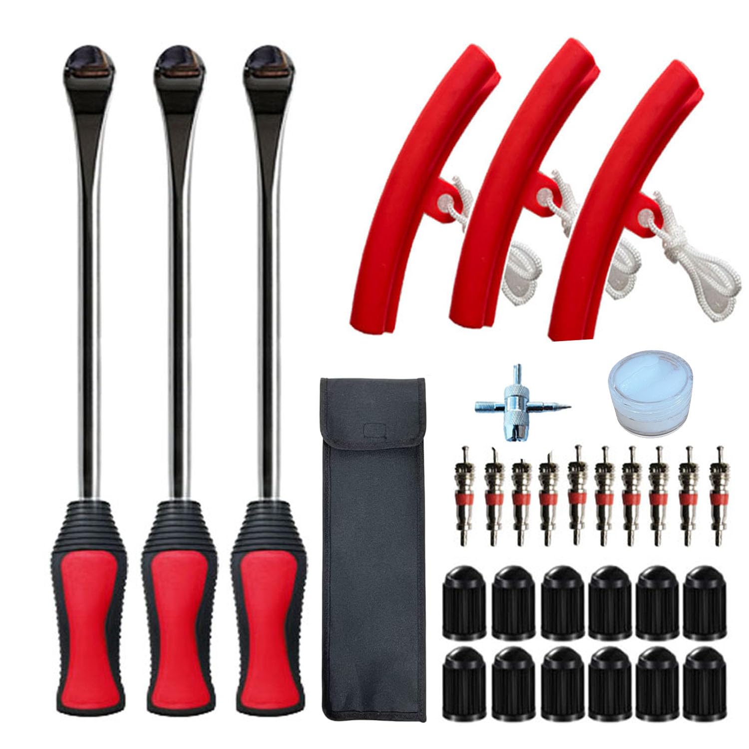 FAINDLAN タイヤレバー タイヤ交換 自動車用 バイク用 自動車用 375mm タイヤ交換工具 タイヤチェンジャー ロング タイヤ ホイール 脱着 専用工具 収納袋付き商品画像